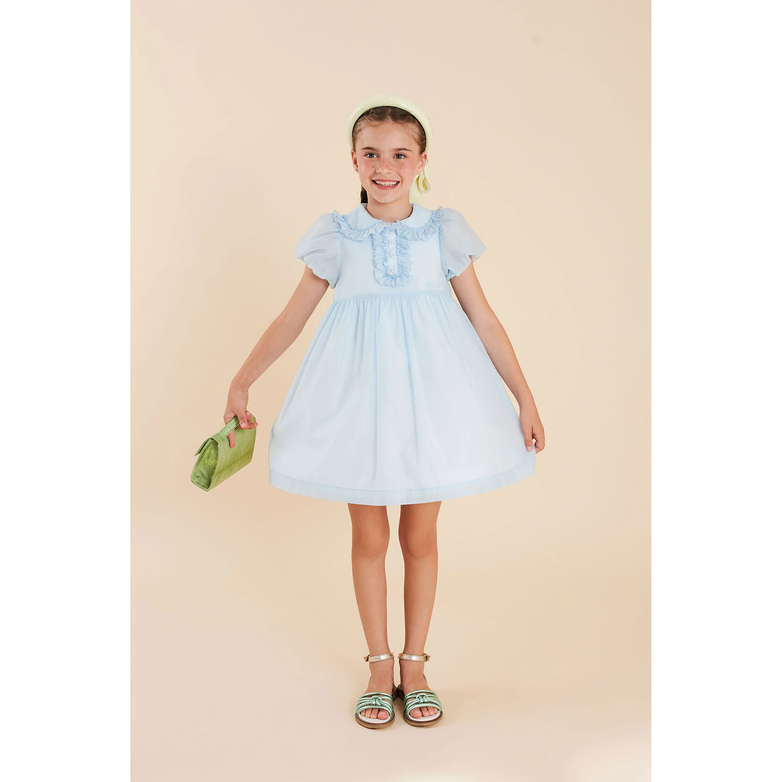 Mimisol Light Blue Cotton Organza Dress - Image 2