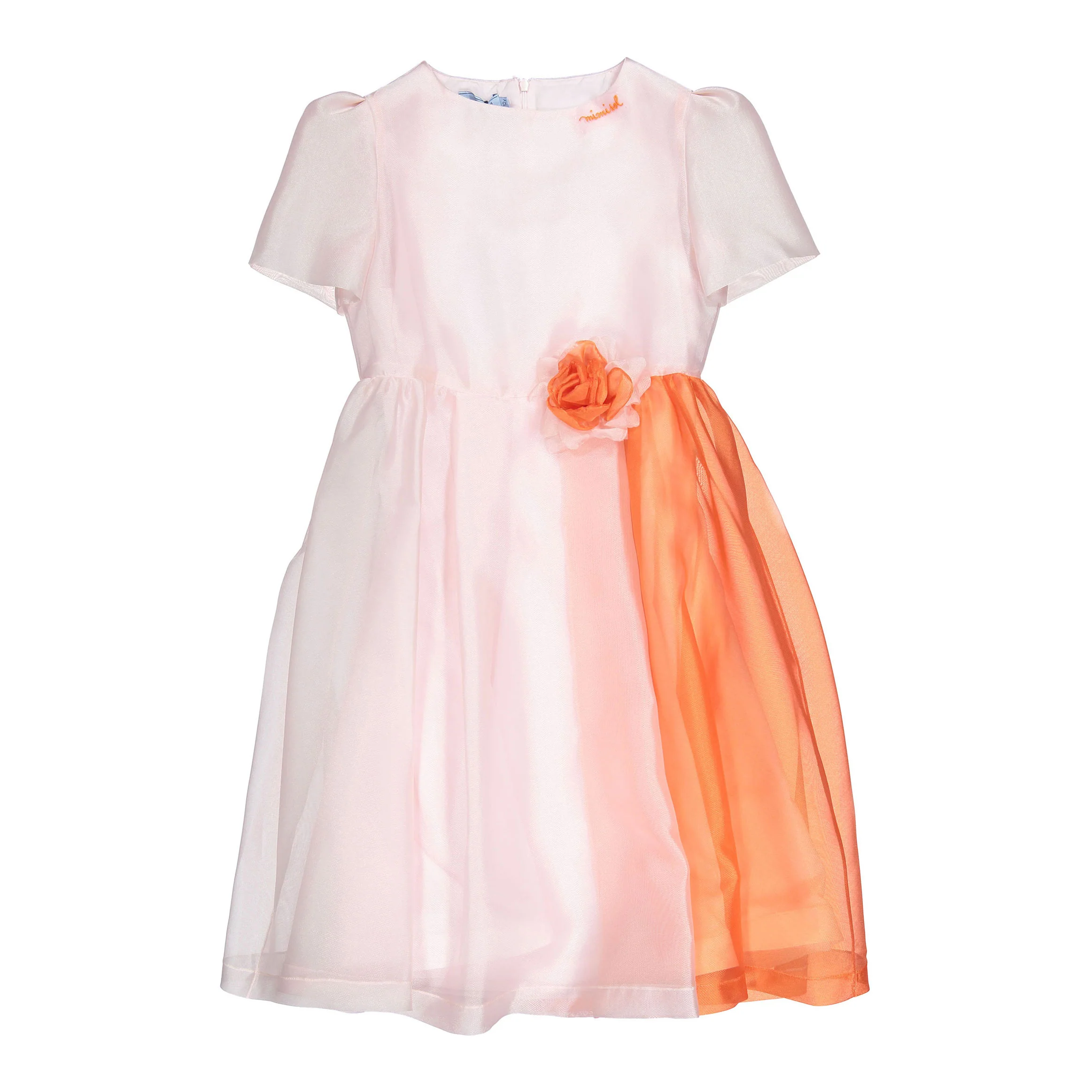 Mimisol Pink Bicolor Organza Long Dress