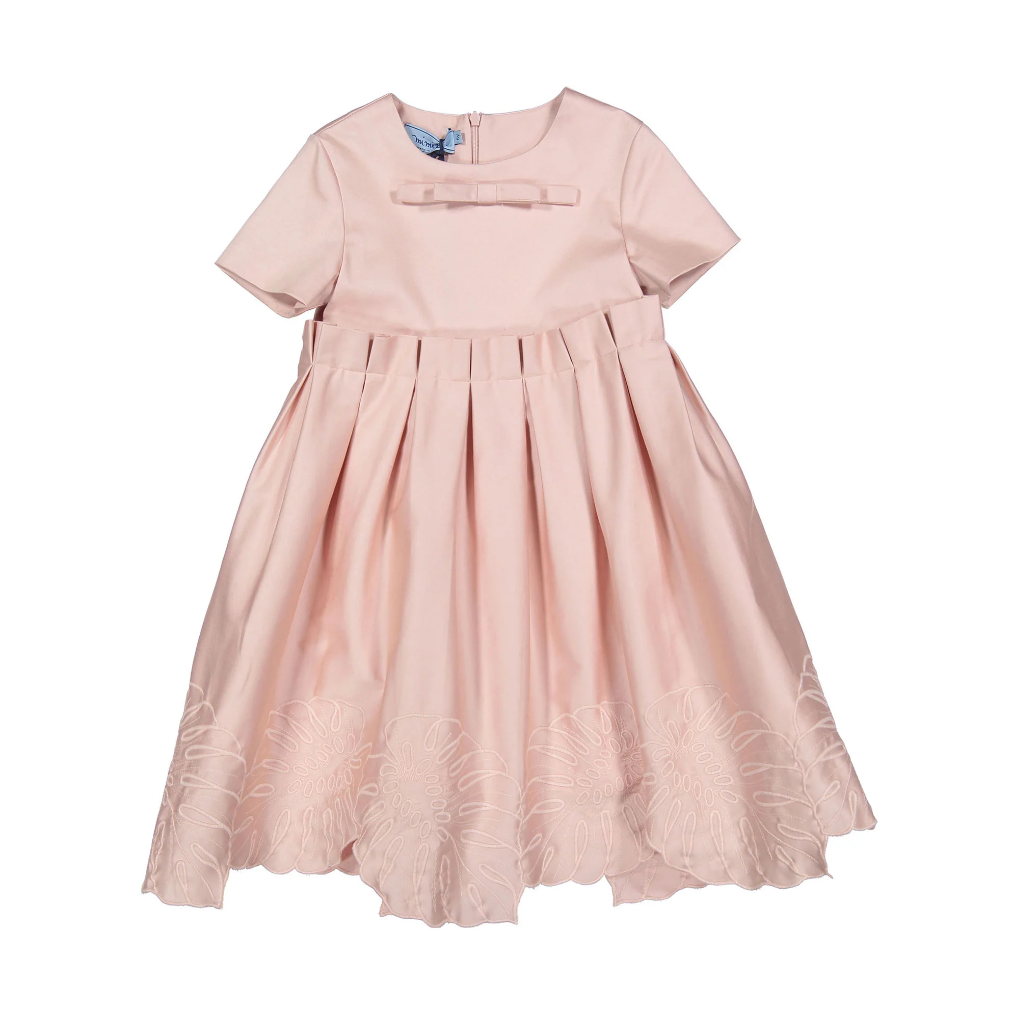 Mimisol Pink Leaf Embroidery Dress