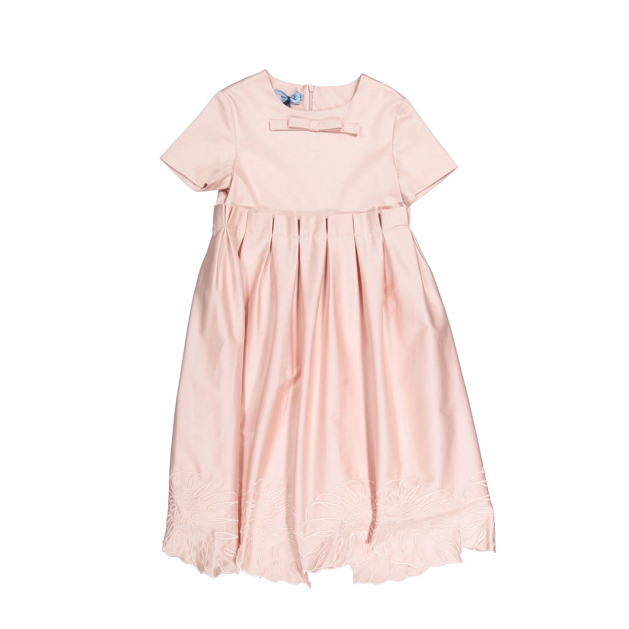 Mimisol Pink Leaf Embroidery Long Dress
