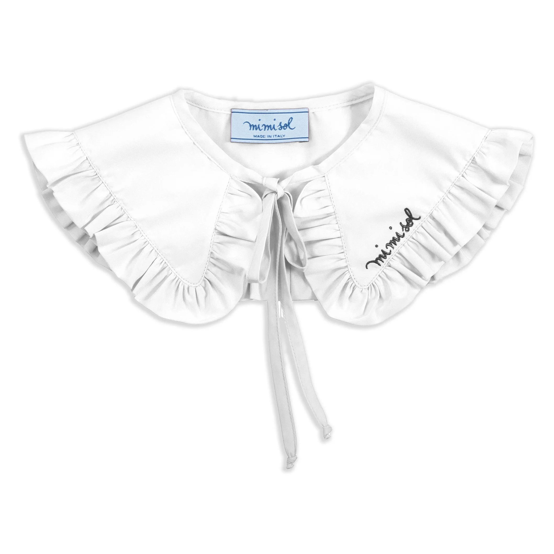 Mimisol White Logo Embroidered Collar