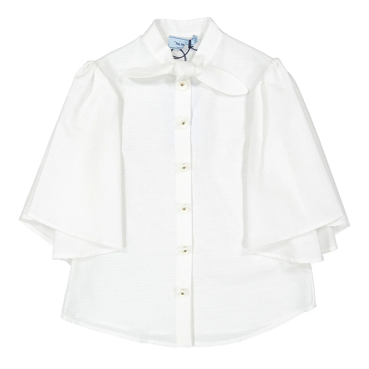 Mimisol White Wide Sleeve Cotton Shirt