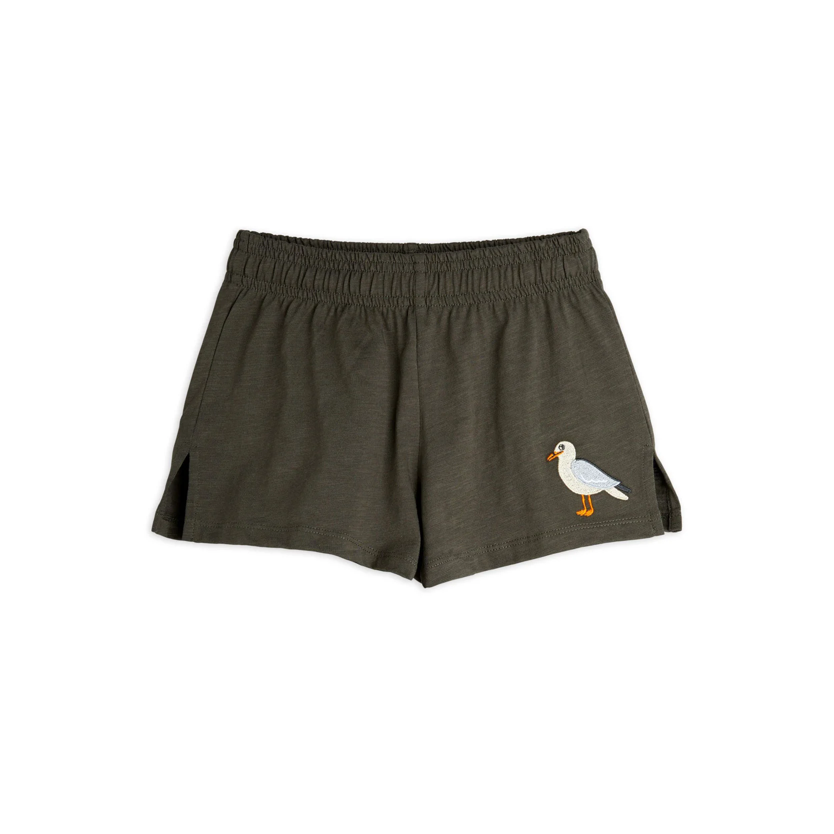 Mini Rodini Faded Black Seagull Embroidered Shorts