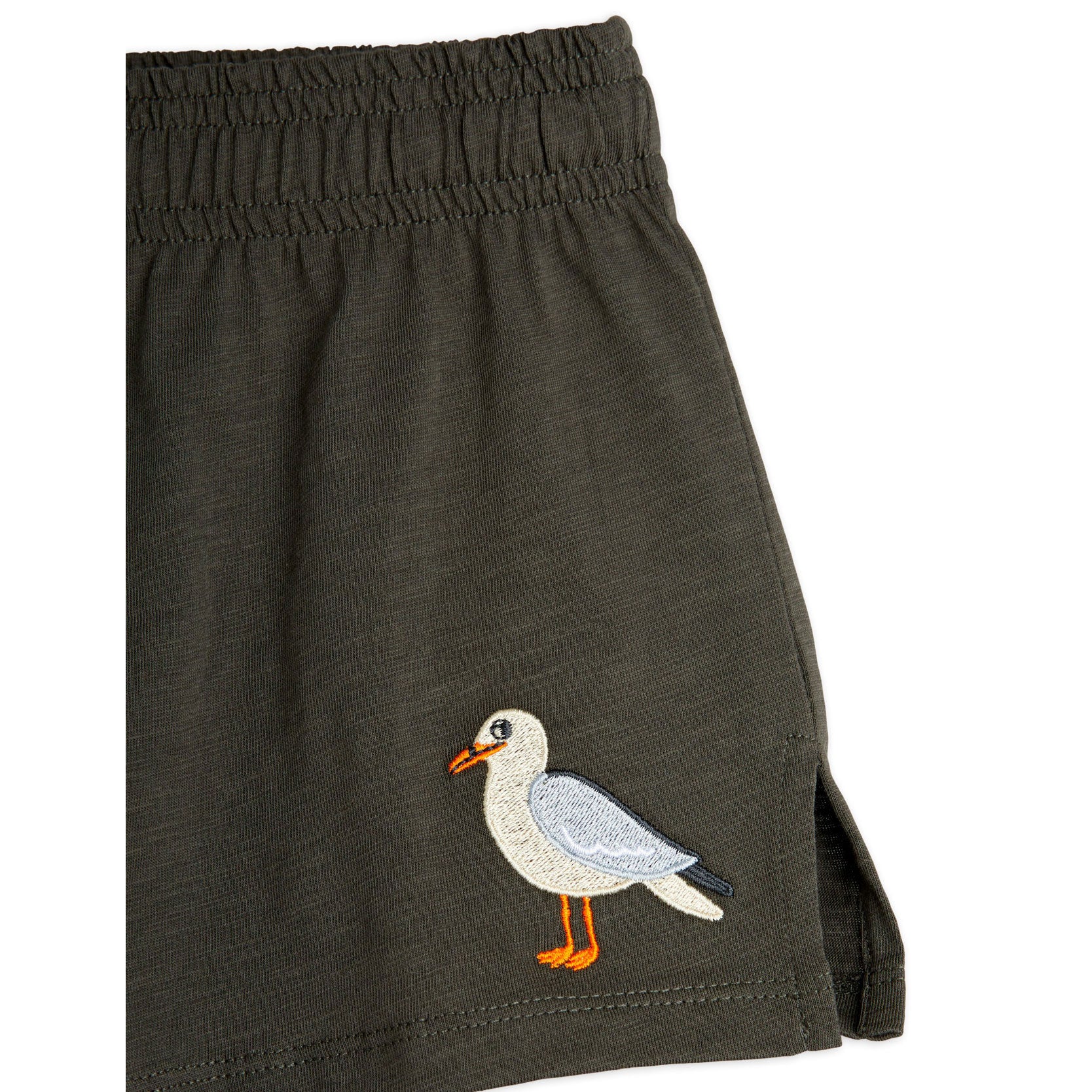 Mini Rodini Faded Black Seagull Embroidered Shorts - Image 3