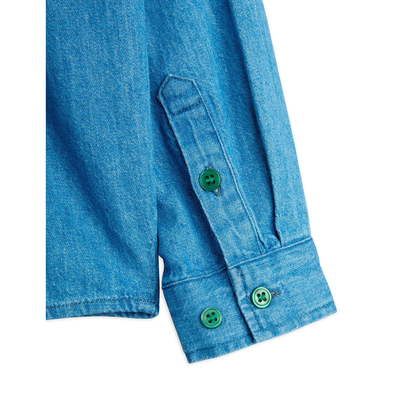 Mini Rodini Blue Note Embroidered Denim Shirt - Image 3