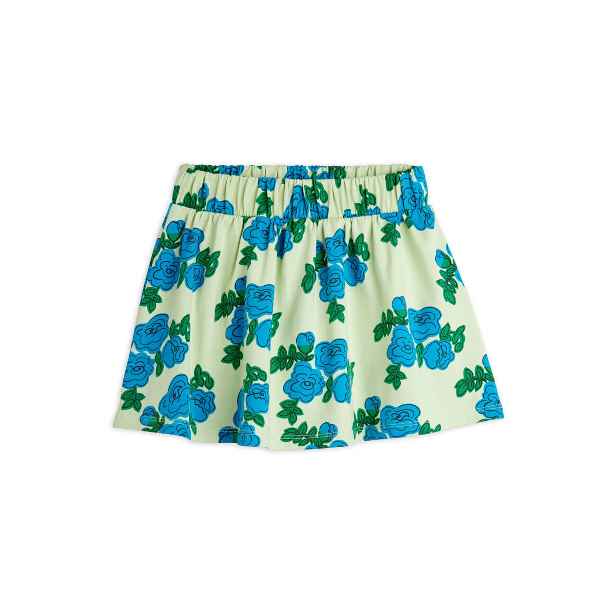 Mini Rodini Green Blue Roses Skirt