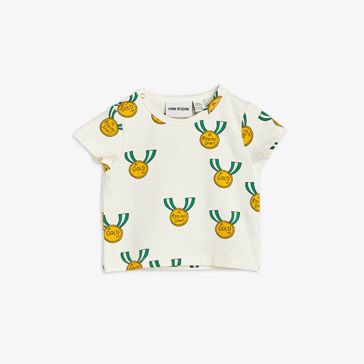 Mini Rodini Grey Medal Aop Tee - Image 2