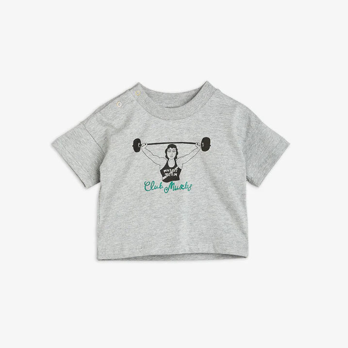 Mini Rodini Grey Melange Club Muscles Tee - Image 2