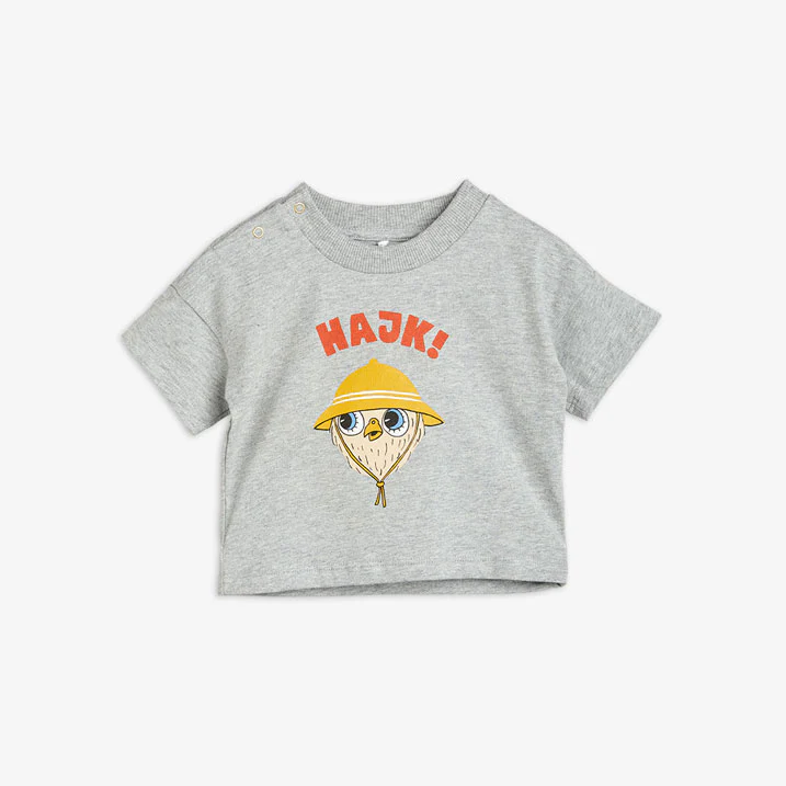 Mini Rodini Grey Melange Hike Tee - Image 2