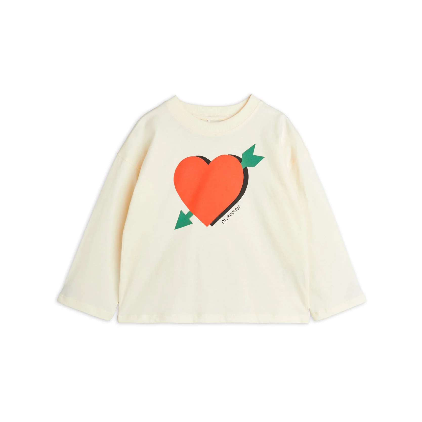 Mini Rodini Off White Arrowed Heart Tee