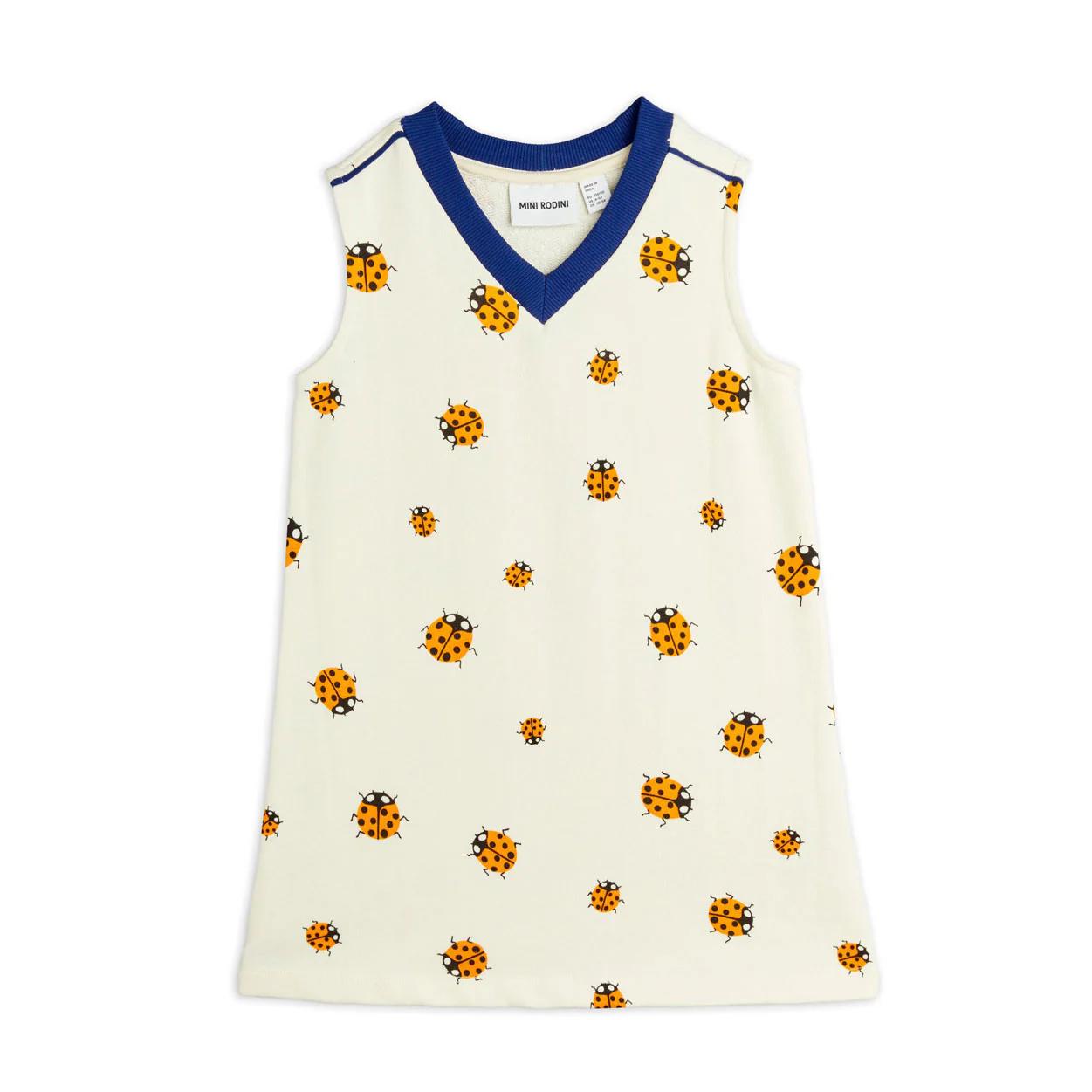 Mini Rodini Off White Ladybugs Sweat dress