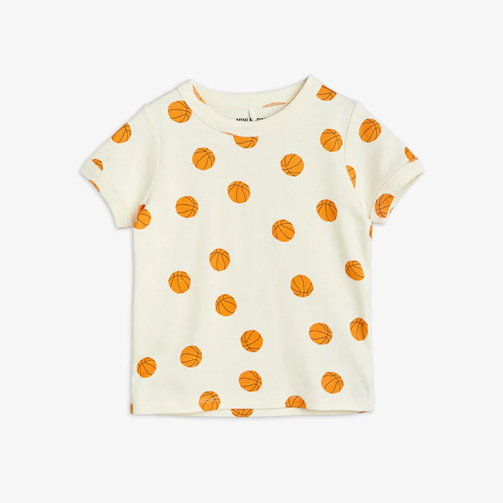 Mini Rodini Offwhite Basketball Aop Tee