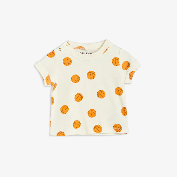 Mini Rodini Offwhite Basketball Aop Tee - Image 2