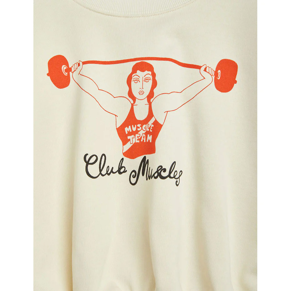 Mini Rodini Offwhite Club Muscles Sweatshirt - Image 3