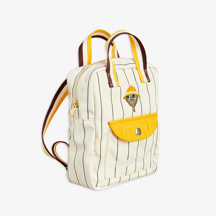 Mini Rodini Offwhite Owl Embroidered Mini Backpack