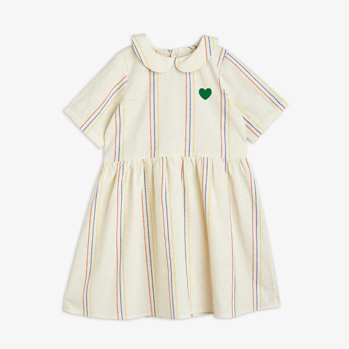 Mini Rodini Offwhite Stripe Woven Dress