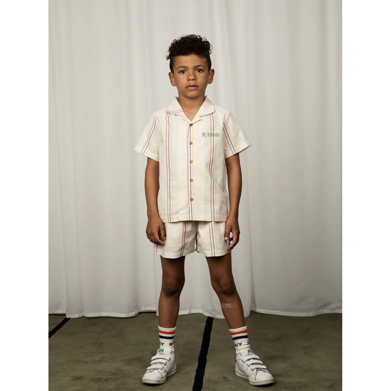 Mini Rodini Offwhite Stripe Woven Shirt - Image 2