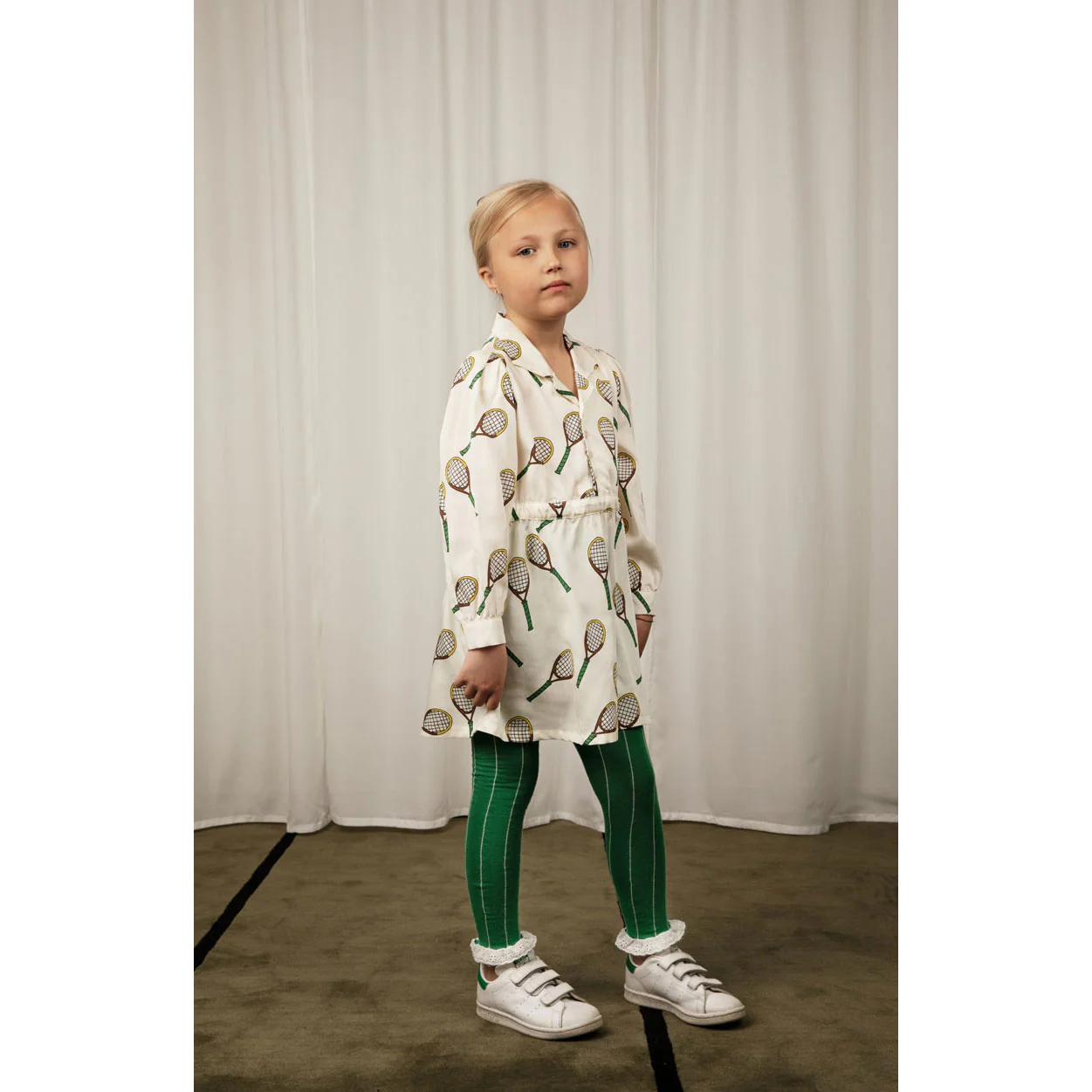 Mini Rodini Offwhite Tennis Aop Woven Dress - Image 2