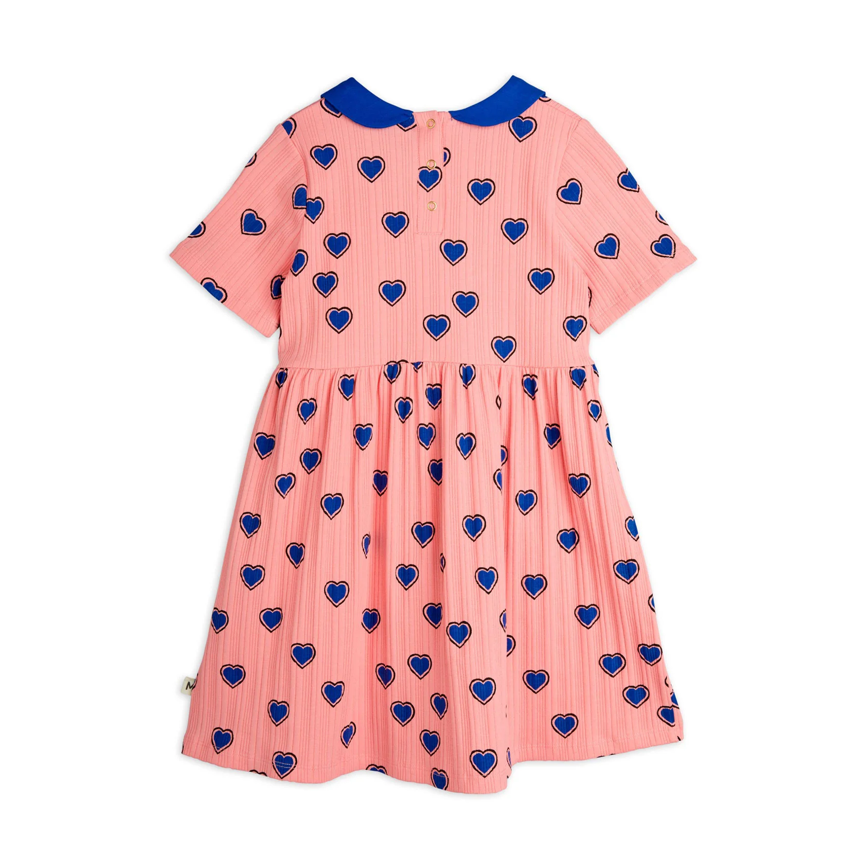 Mini Rodini Pink Outlined Hearts Dress - Image 2