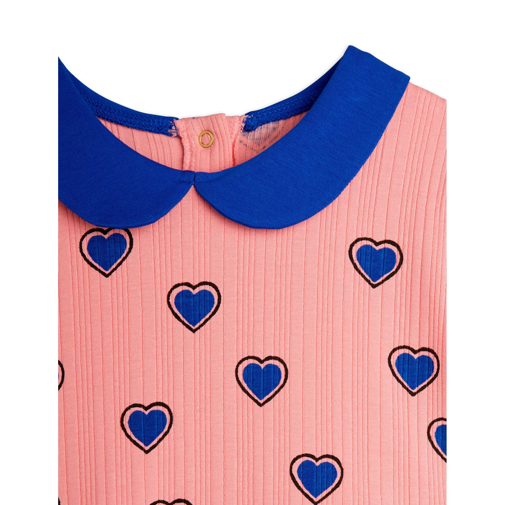 Mini Rodini Pink Outlined Hearts Dress - Image 3