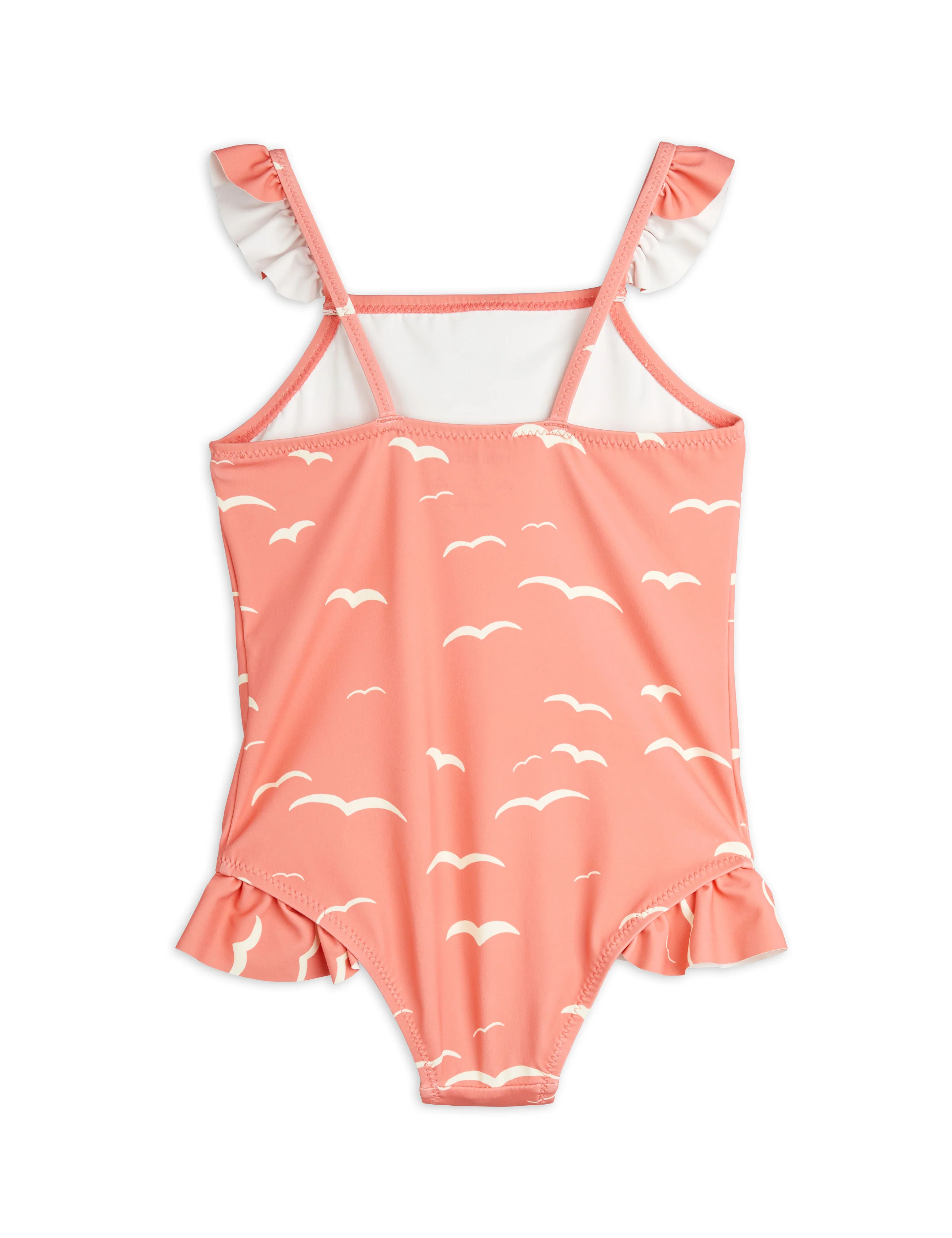 Mini Rodini Pink Seagull Frill Swimsuit - Image 2