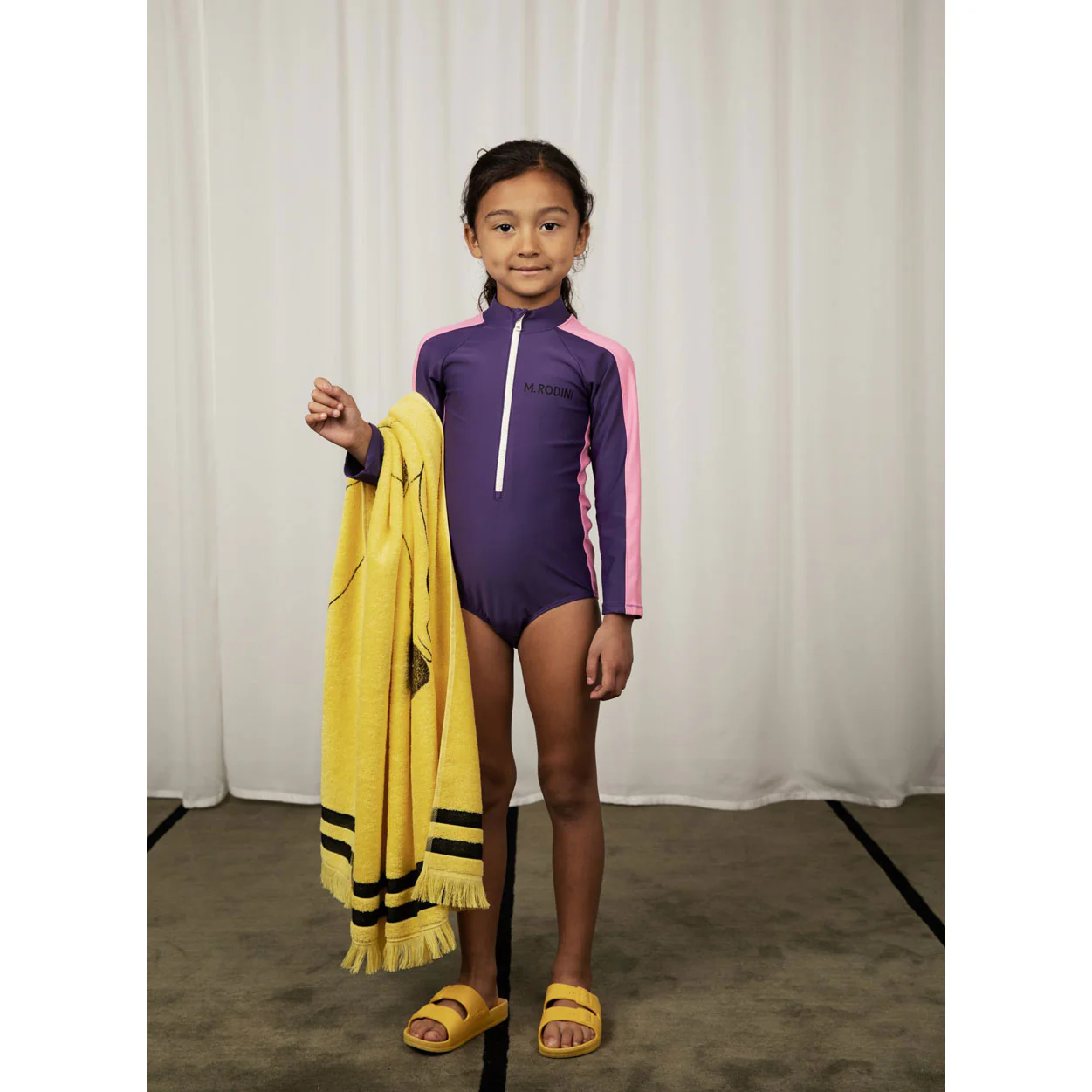 Mini Rodini Purple Stripe Uv Swimsuit - Image 2
