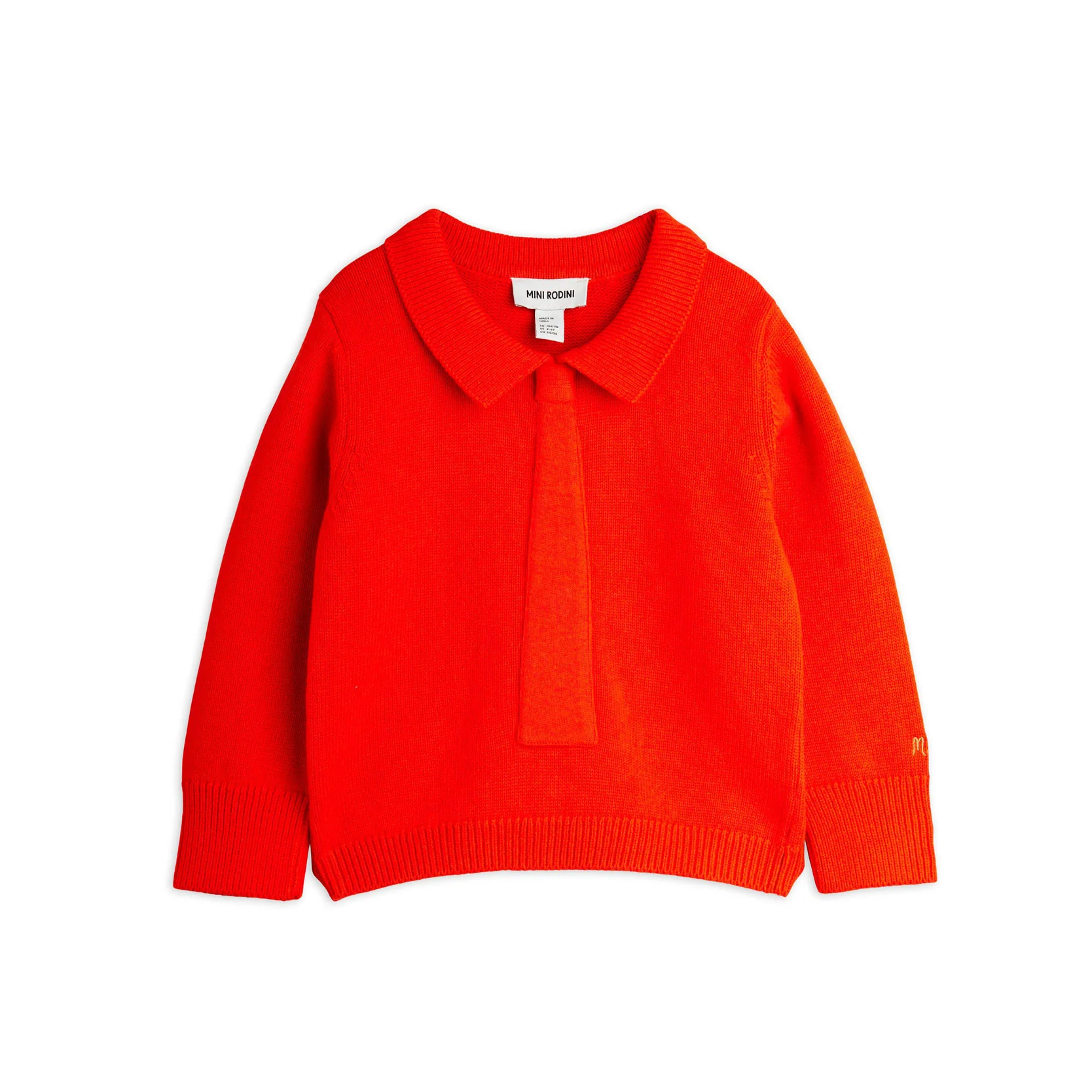 Mini Rodini Red Knitted Tie Sweater