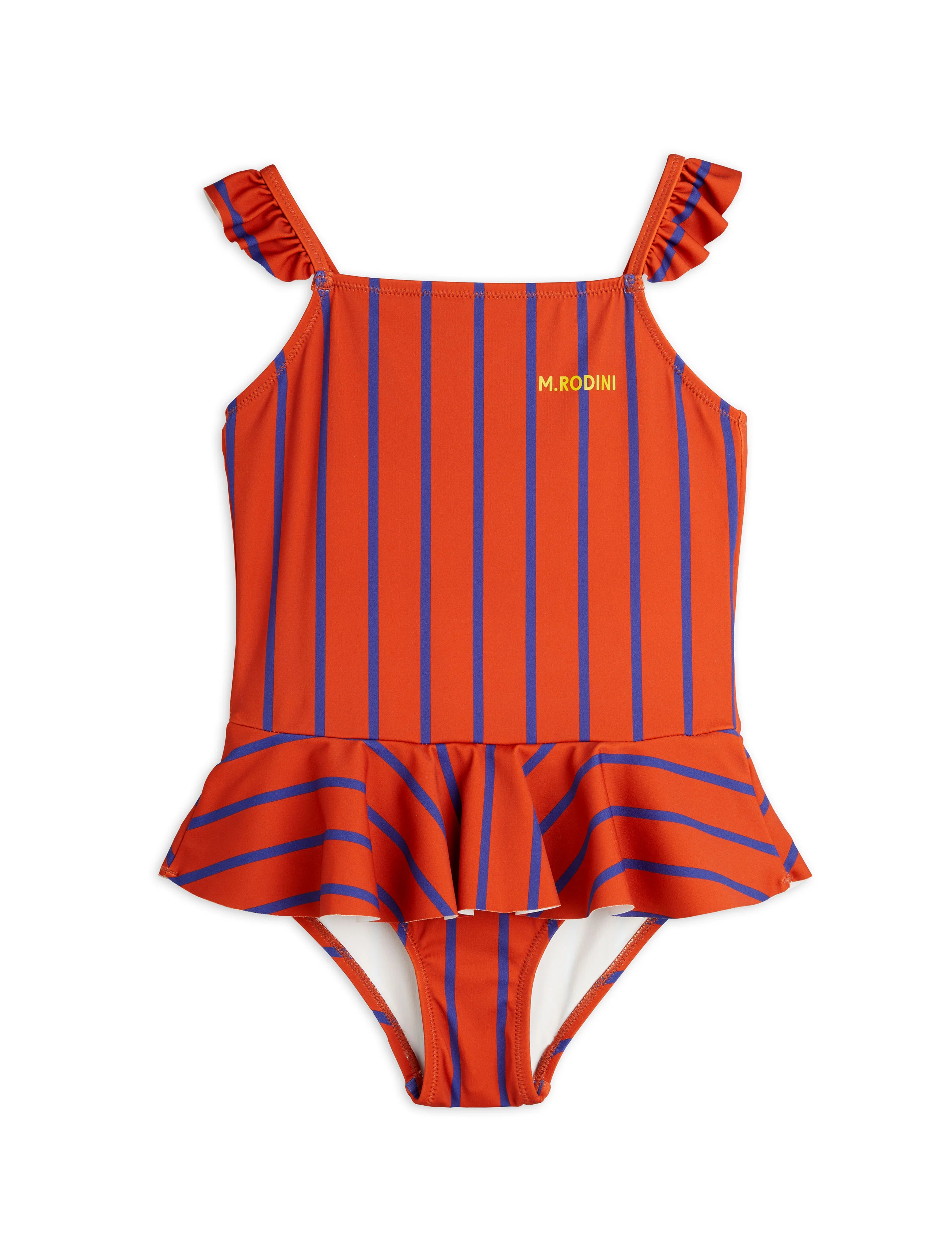 Mini Rodini Red Vertical Stripe Skirt Swimsuit