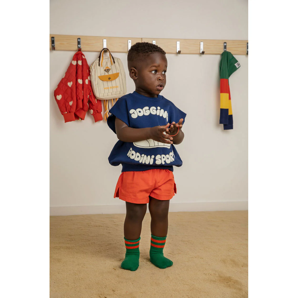 Mini Rodini Red Weight Lifting Shorts - Image 3