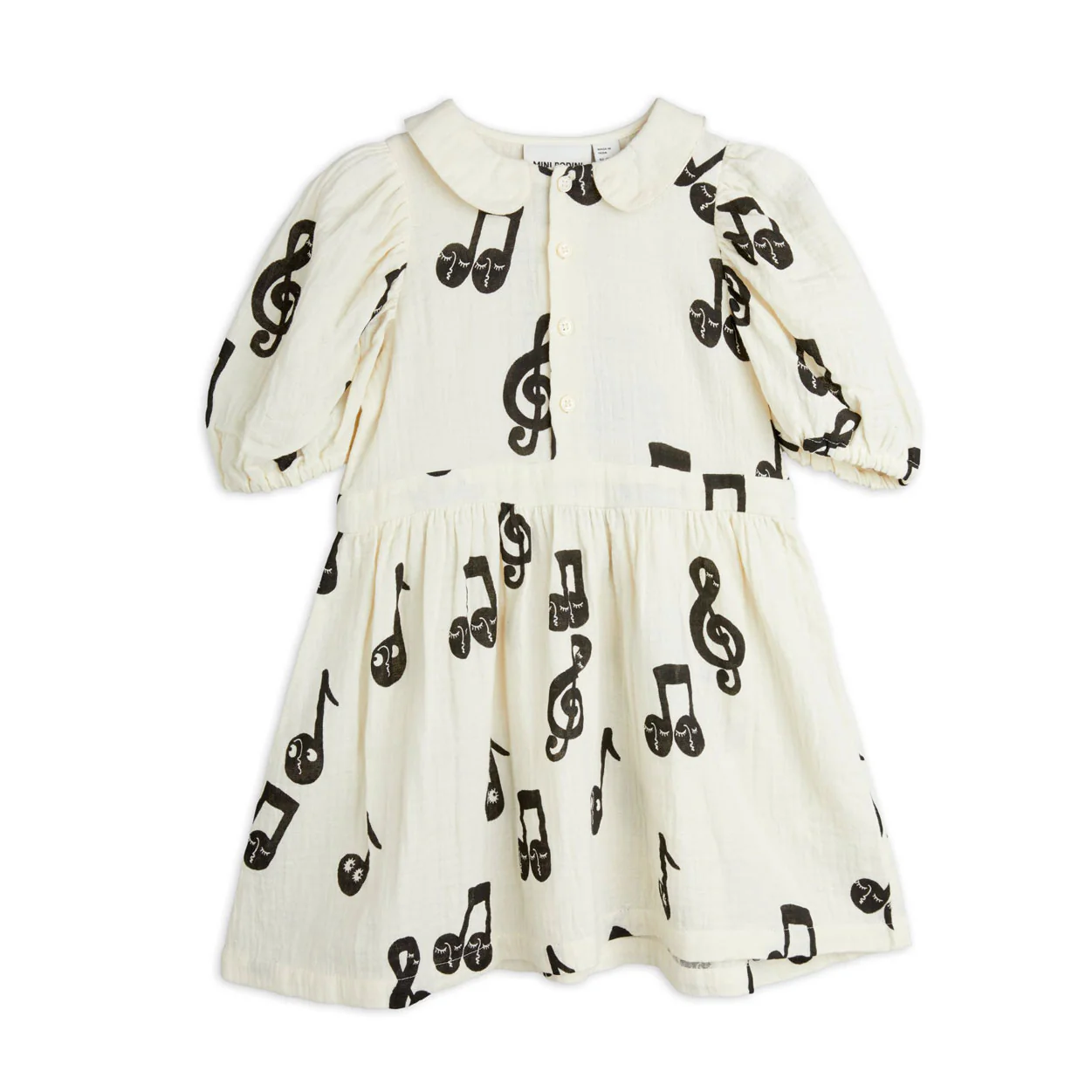 Mini Rodini White Note Muslin Dress