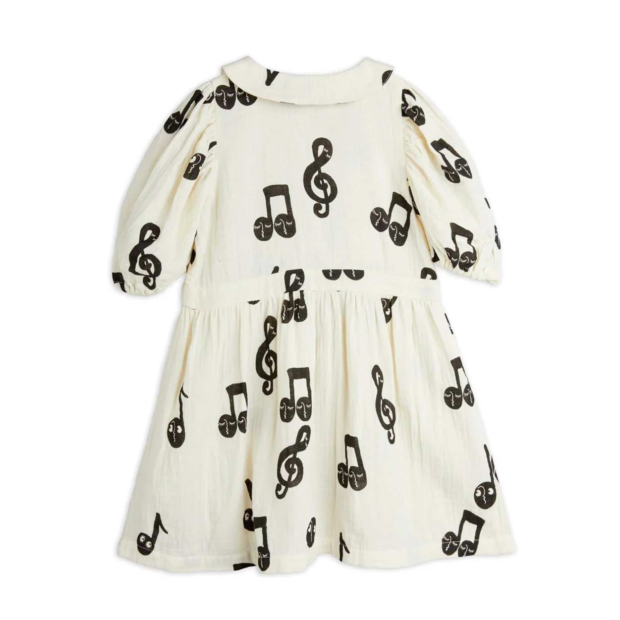 Mini Rodini White Note Muslin Dress - Image 2