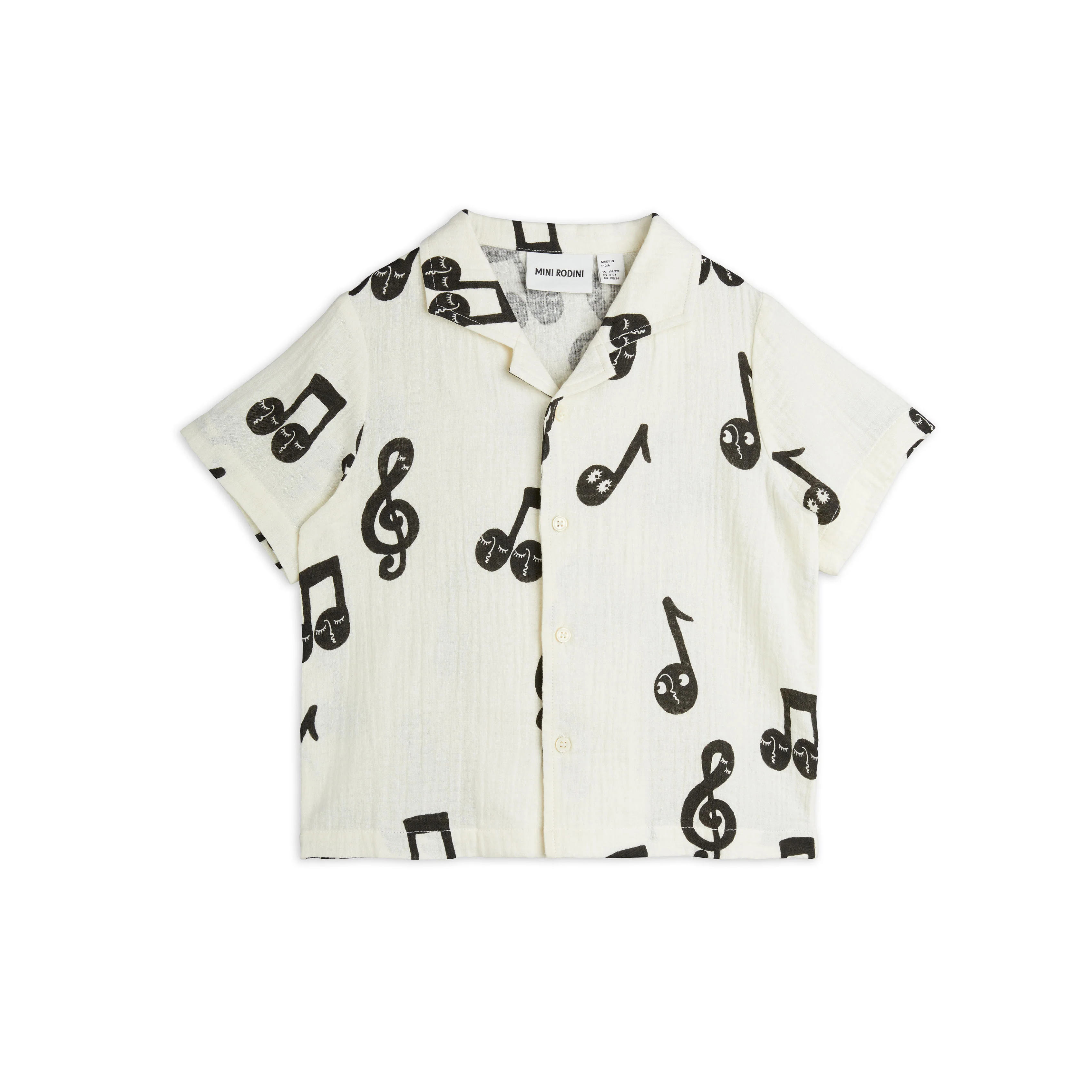 Mini Rodini White Note Muslin Shirt