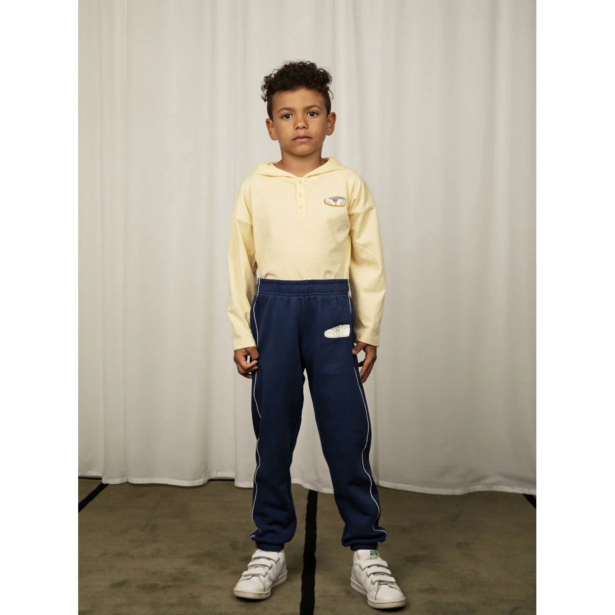 Mini Rodini Yellow Jogging Embroideredroidered Hoodie - Image 2
