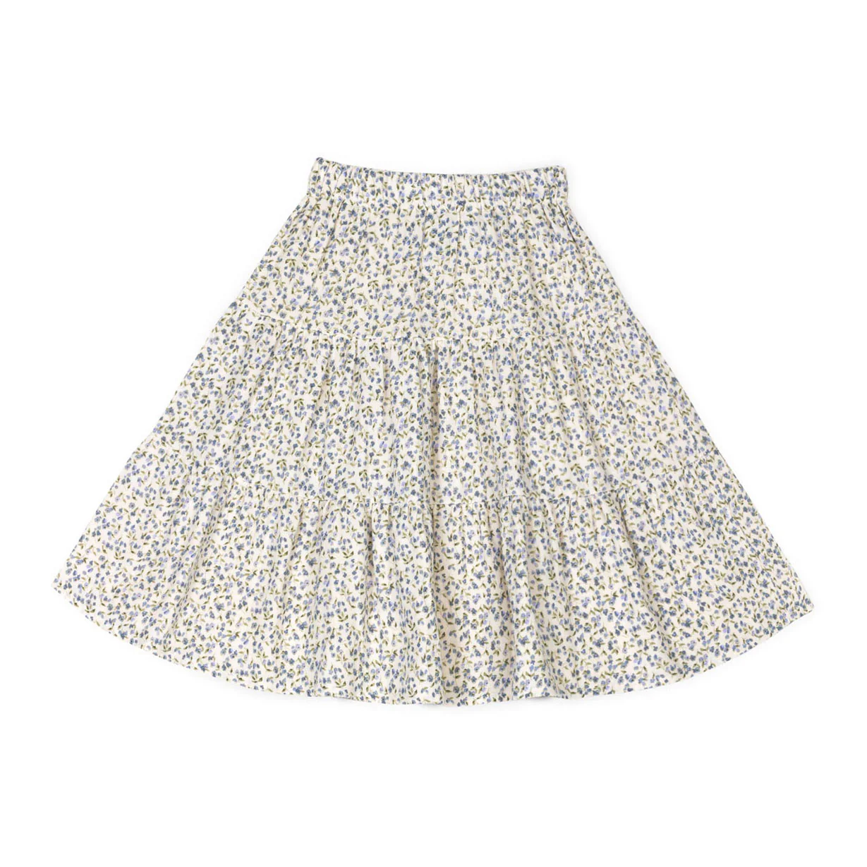 Mipounet Cream/Blue Printed Diana Muslin Skirt