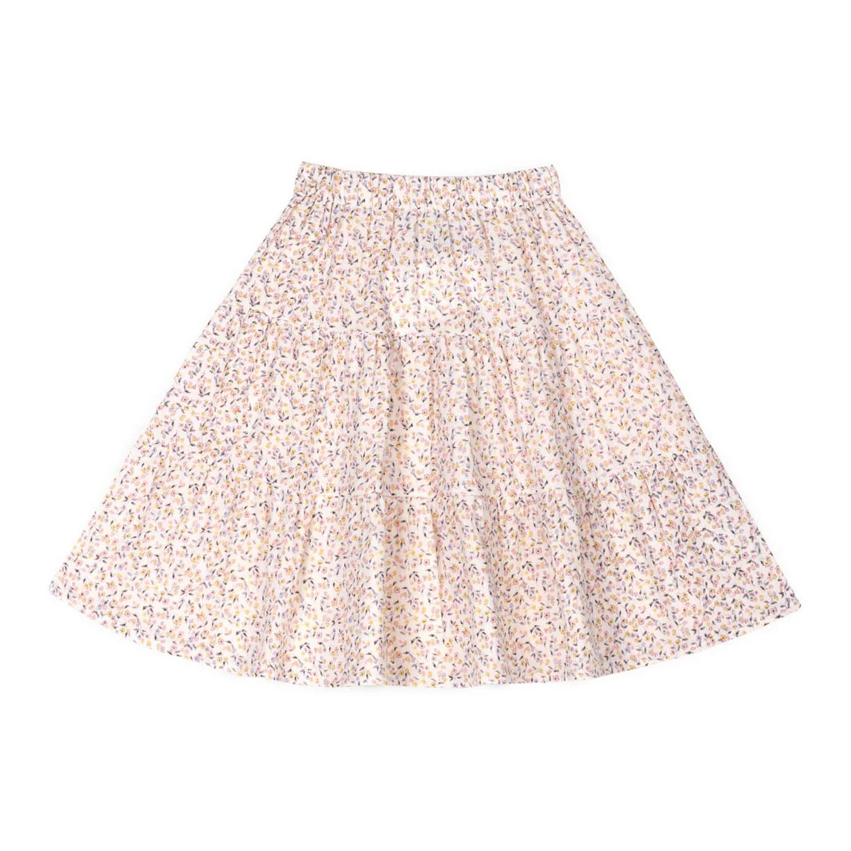 Mipounet Cream/Pink Printed Diana Muslin Skirt