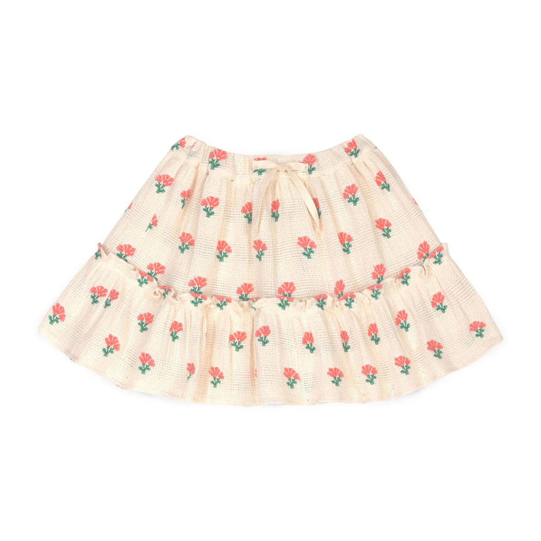 Mipounet Ecru/Coral Caroline Smock Skirt
