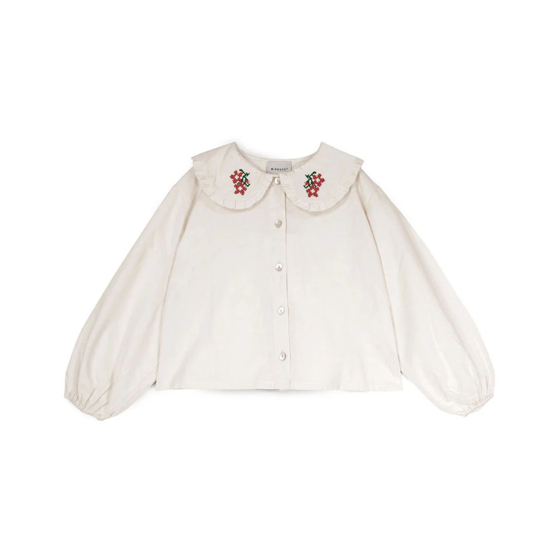 Mipounet  Ecru Felicia Flower Blouse