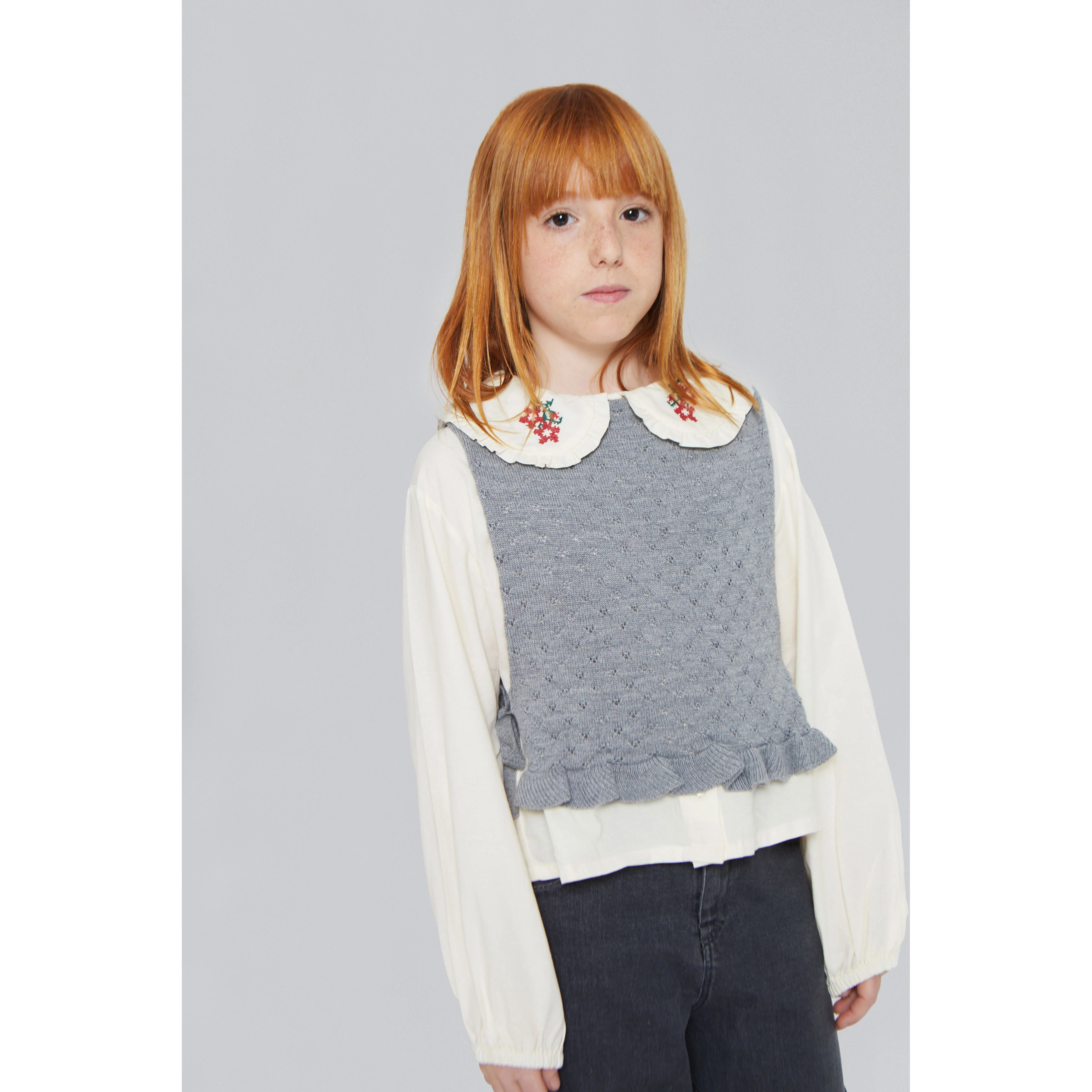 Mipounet Ecru Felicia Flower Blouse - Image 2