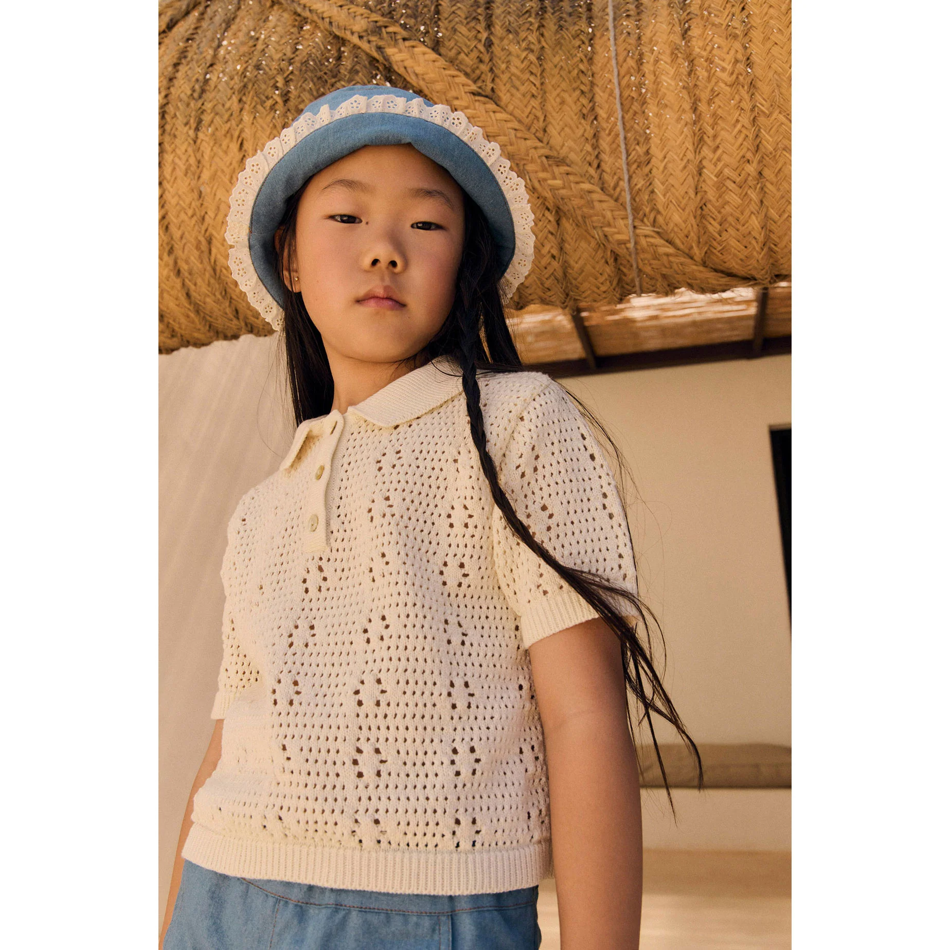 Mipounet Ecru Florence Knit Polo - Image 2