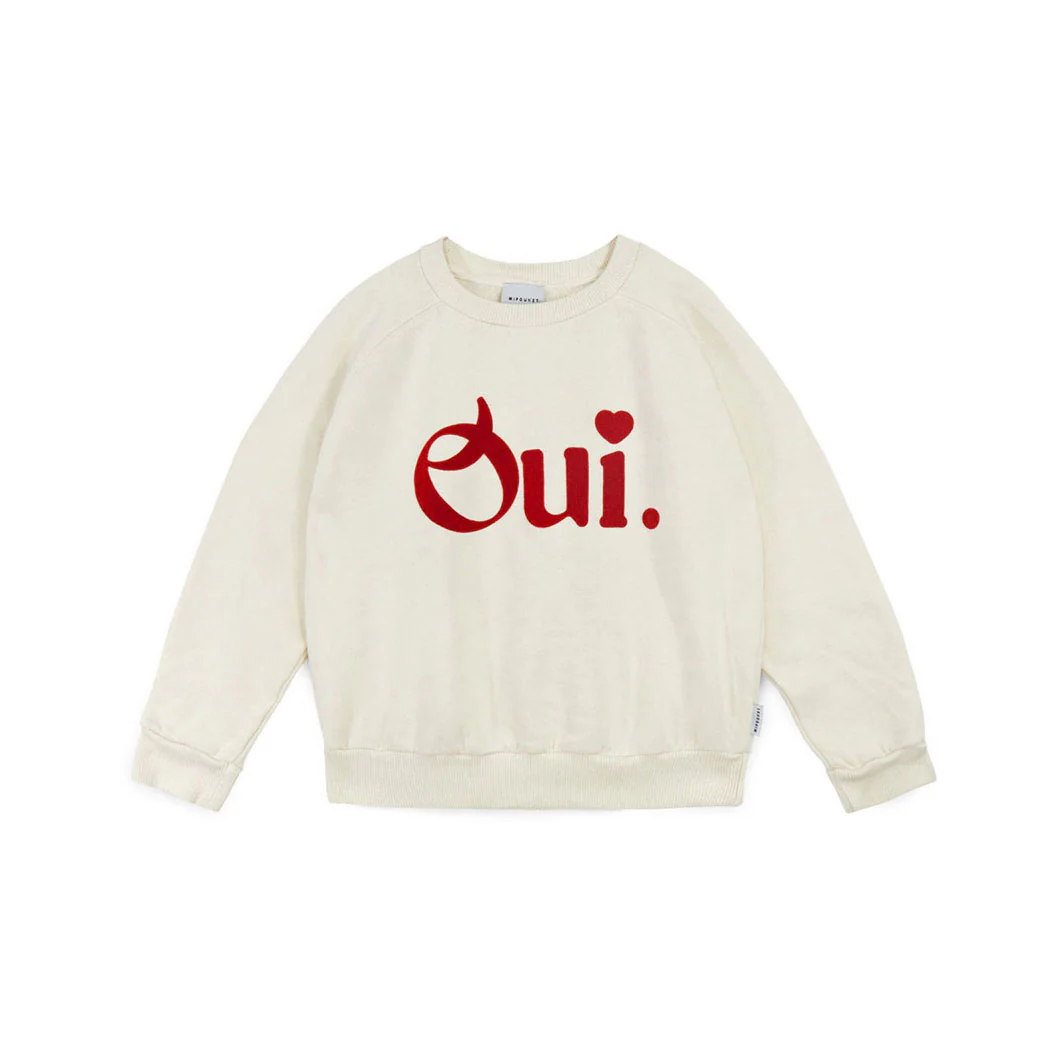 Mipounet  Ecru Oui Felpa Sweatshirt