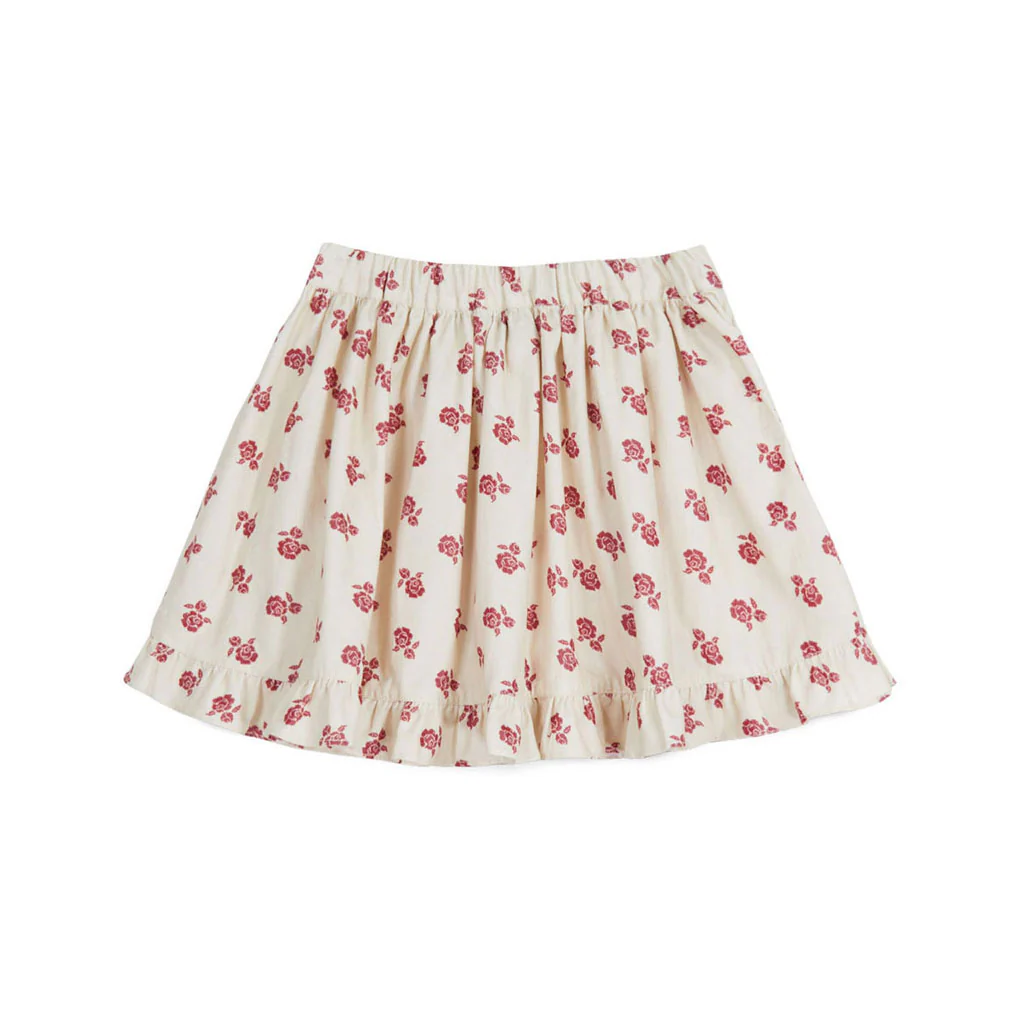 Mipounet  Ecru/Rio Red Adela Corduroy Skirt