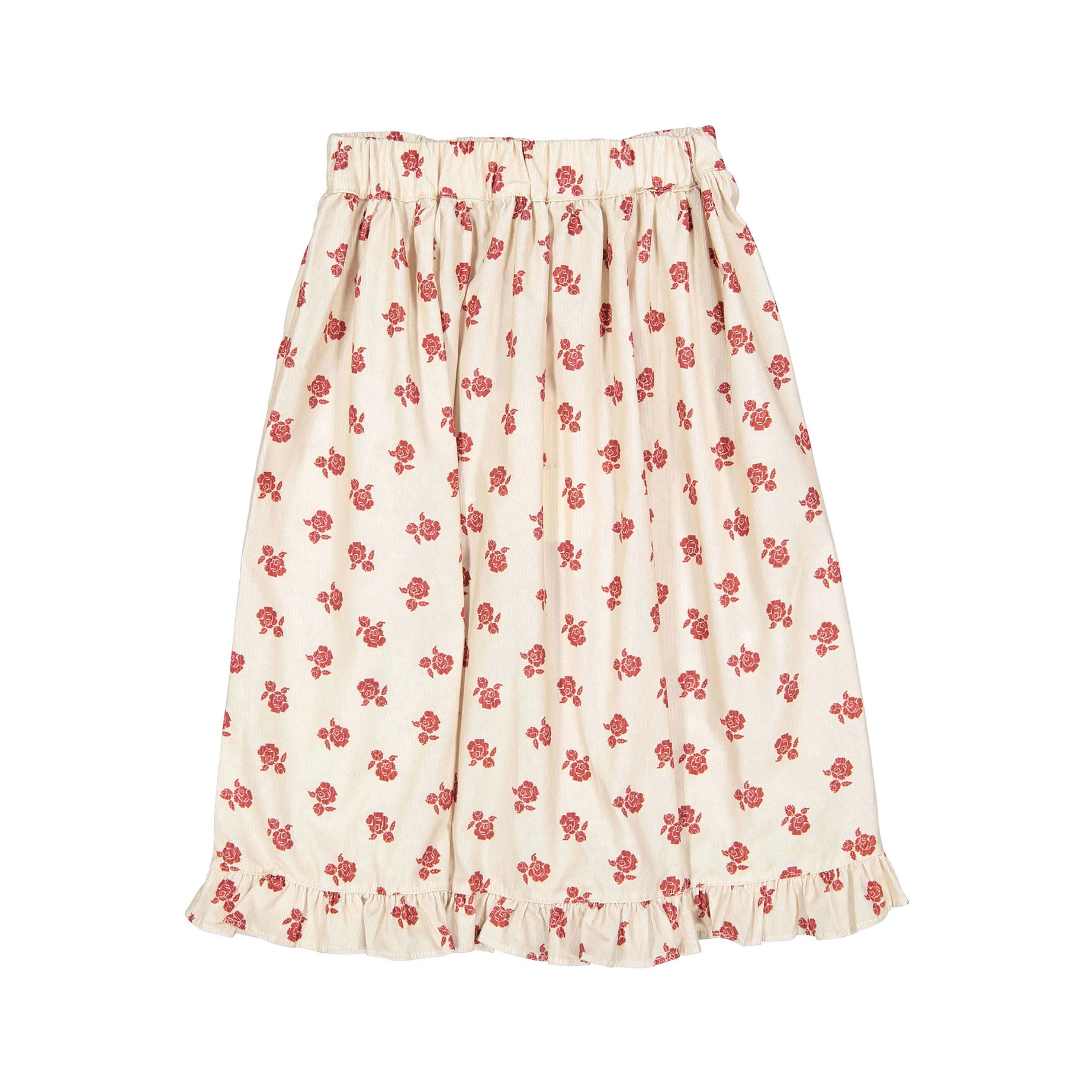 Mipounet  Ecru/Rio Red Adela Corduroy Special Skirt