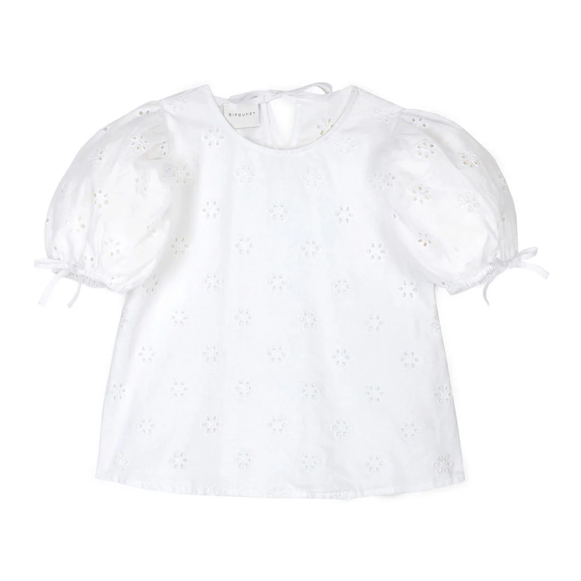 Mipounet White Swiss Lace Flower Blouse