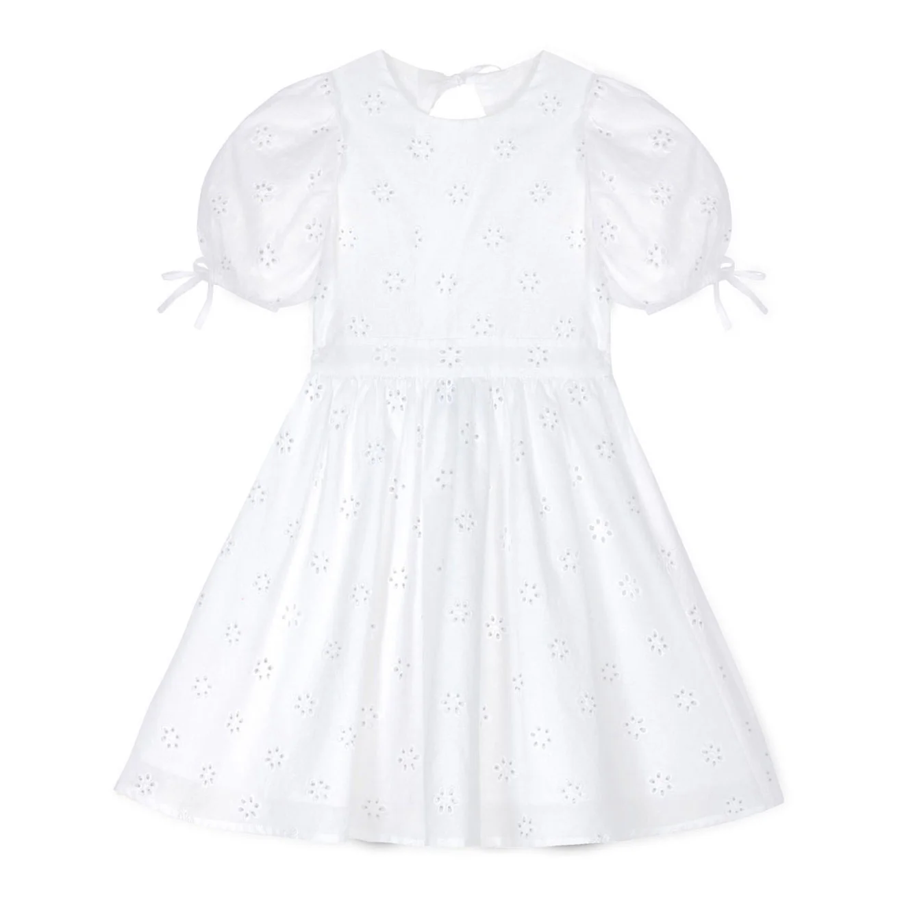 Mipounet White Swiss Lace Flower Dress