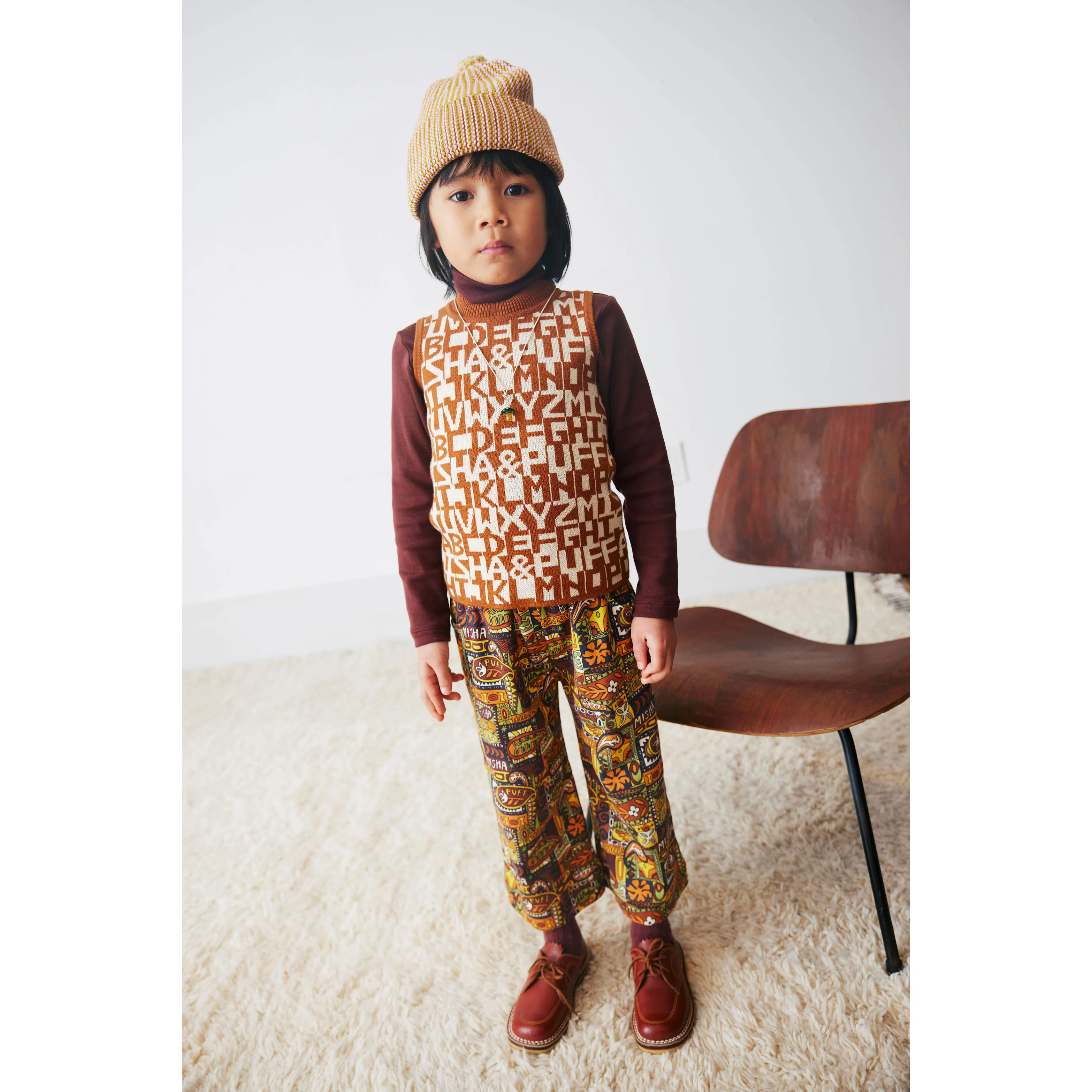 Misha and Puff  Acorn Alphabet Mock Neck Shell - Image 2