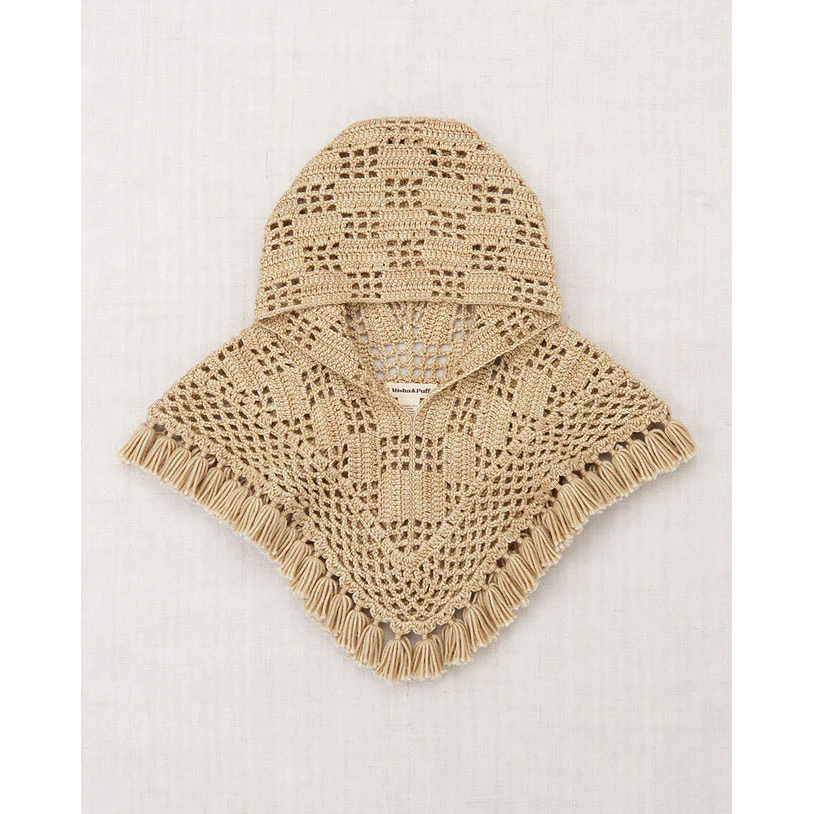 Misha and Puff  Alabaster Lattice Crochet Hooded Capelet