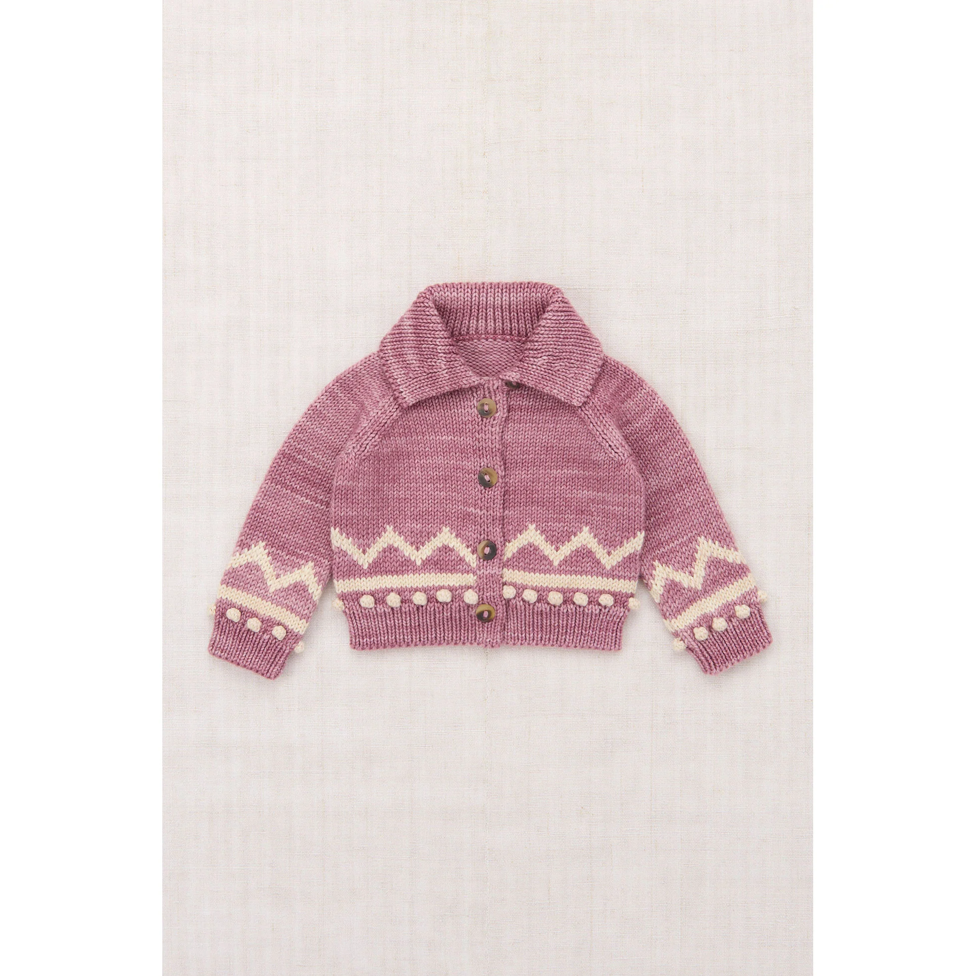 Misha and Puff Antique Rose Baby Zig Zag Cardigan
