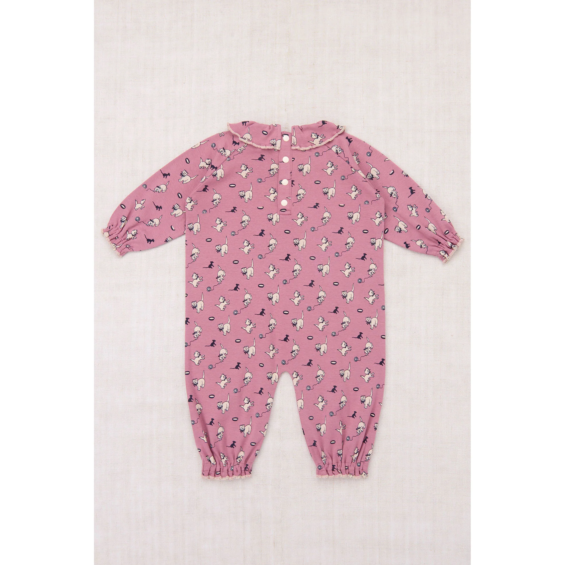 Misha and Puff Antique Rose Cat & Mouse Baby Pierrot Onesie - Image 2