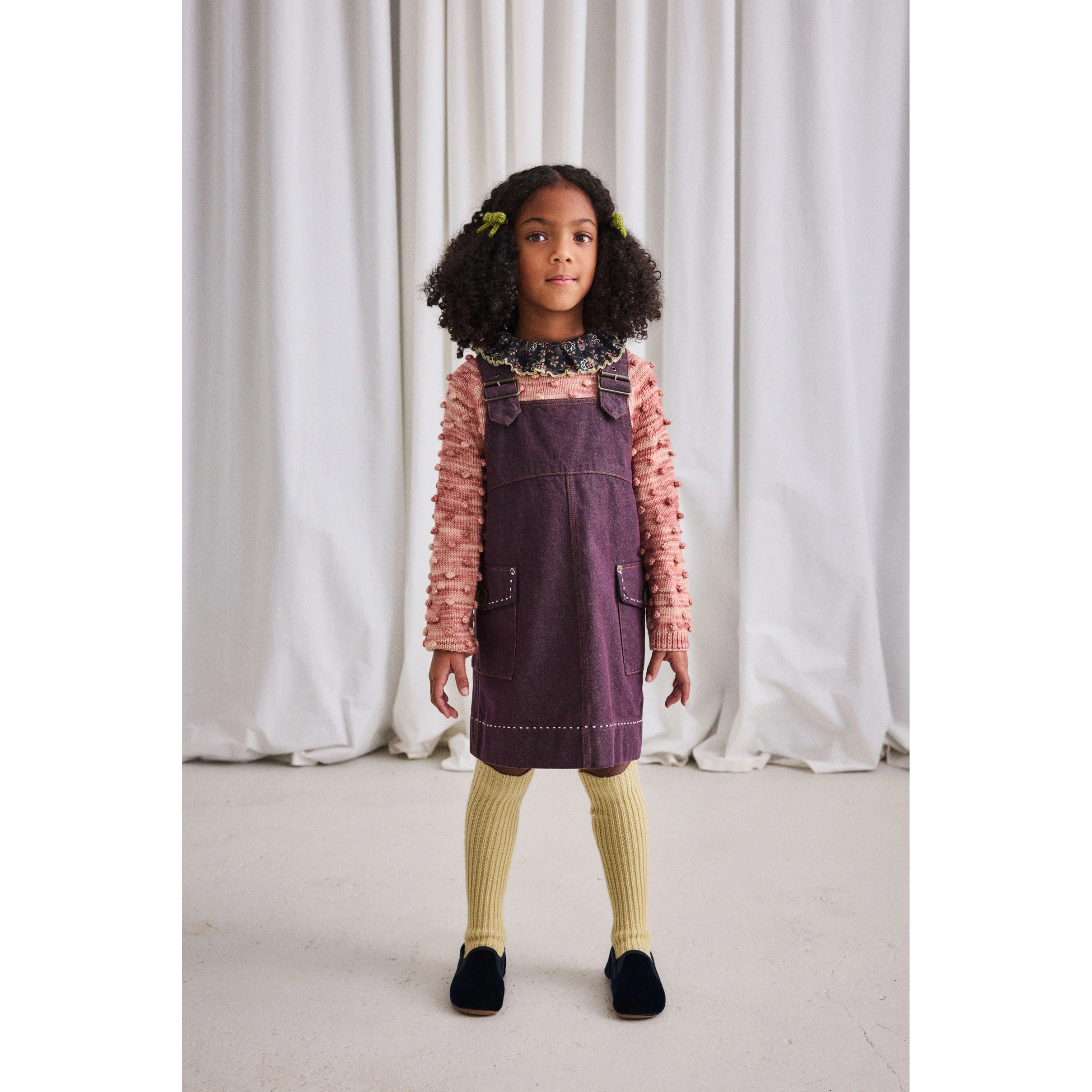 Misha and Puff Aubergine Denim Buckle Jumper Dress - Image 2