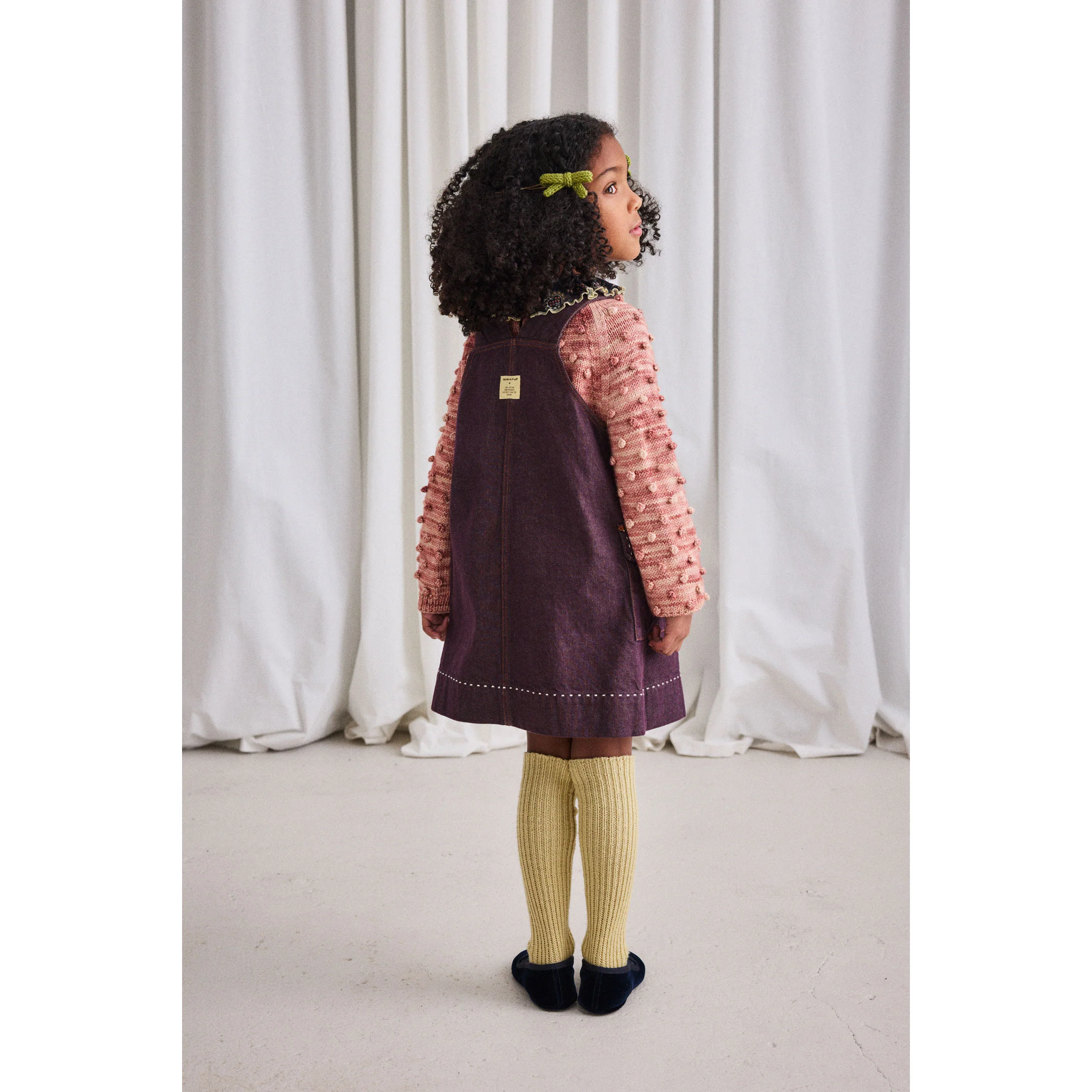 Misha and Puff Aubergine Denim Buckle Jumper Dress - Image 4